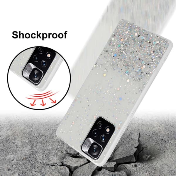 Xiaomi RedMi NOTE 11 PRO+ Skal Fodral Case Cover av flexibelt TPU-silikon med glittrande glitter