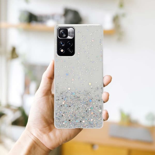 Xiaomi RedMi NOTE 11 PRO+ Skal Fodral Case Cover av flexibelt TPU-silikon med glittrande glitter
