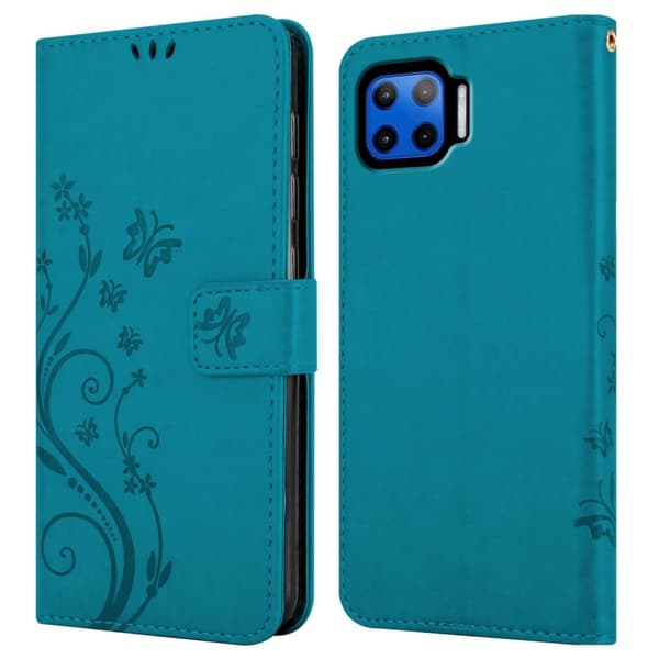 Motorola MOTO G 5G PLUS Skal Fodral i blomdesign Mobilskydd Case Cover med magnetisk stängning, ståfunktion och kortplatser