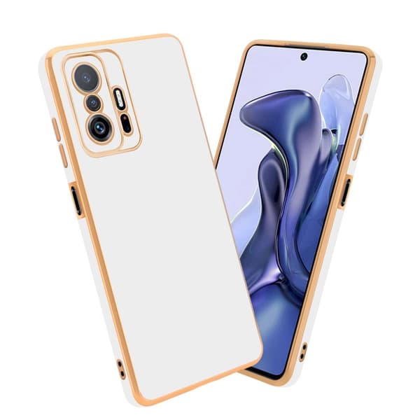 Xiaomi 11T / 11T PRO Cover Etui Case () Blank hvid - guld