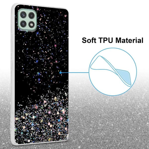 Deksel til Samsung Galaxy A22 5G med glitrende glitter