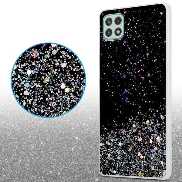 Deksel til Samsung Galaxy A22 5G med glitrende glitter