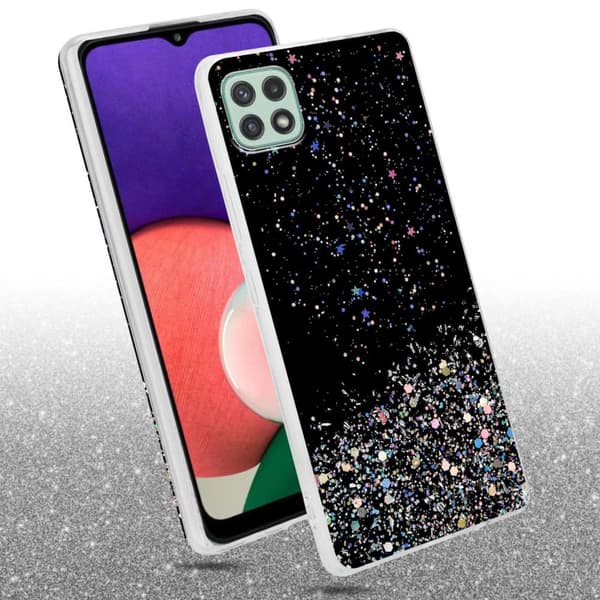 Deksel til Samsung Galaxy A22 5G med glitrende glitter