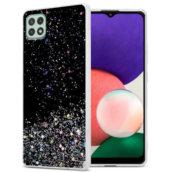 Deksel til Samsung Galaxy A22 5G med glitrende glitter