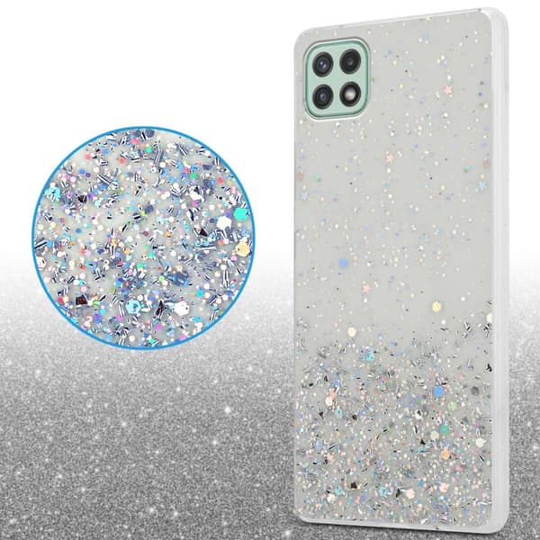 Deksel til Samsung Galaxy A22 5G med glitrende glitter
