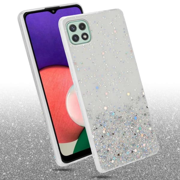 Deksel til Samsung Galaxy A22 5G med glitrende glitter