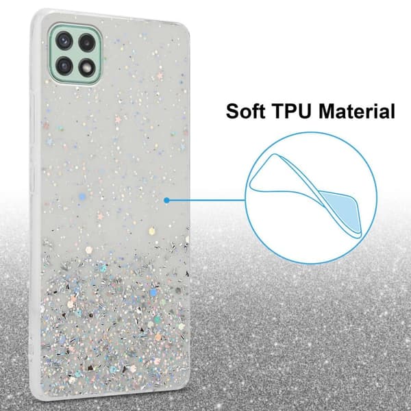 Deksel til Samsung Galaxy A22 5G med glitrende glitter