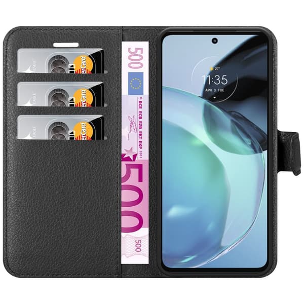 Deksel til Motorola MOTO G72 Lommebokdeksel med magnetisk lukking, stativfunksjon og kortlomme