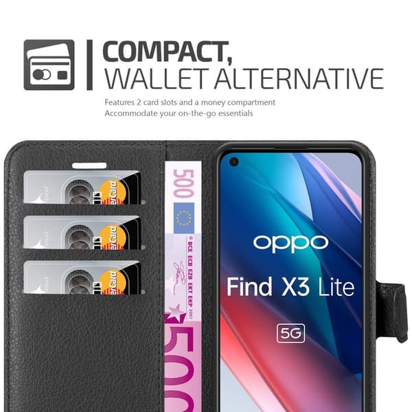 Oppo FIND X3 LITE Pungetui Cover Case (Sort)