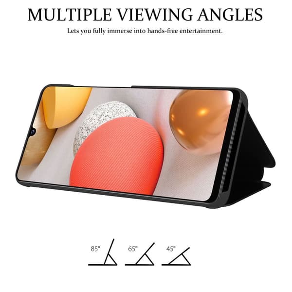 Samsung Galaxy A42 4G Skal Plånboksfodral Clear View Mirror Skyddsomslag med standfunktion 360 graders skydd