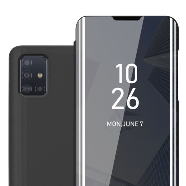 Samsung Galaxy A51 5G Skal Plånboksfodral Clear View Mirror Skyddsomslag med standfunktion 360 graders skydd