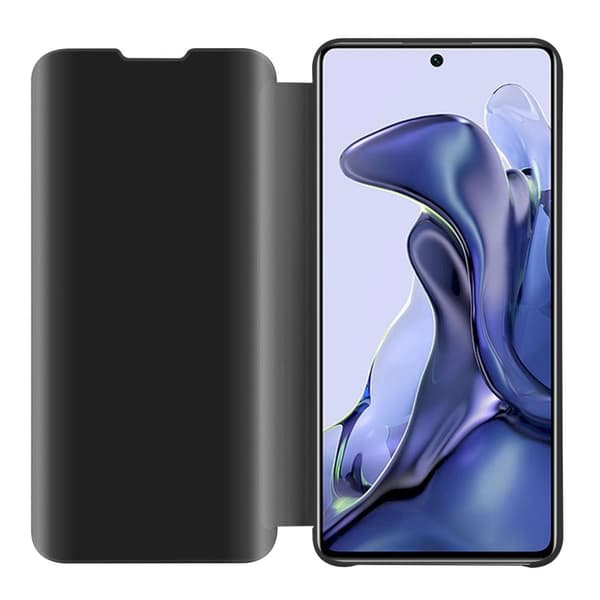 Etui for Xiaomi 11T / 11T PRO Deksel Clear View Mirror Beskyttelsesetui med stativfunksjon 360 graders beskyttelse