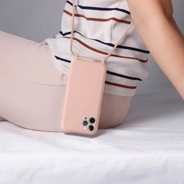 iPhone 11 Pro Max-fodral - AVIZAR - Semi-rigid - Justerbar nylonrem 80 cm - Rosa - Unisex