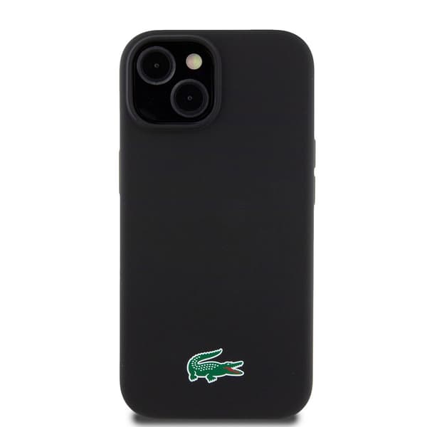 Lacoste iPhone 15 Plus Cover Croc Logo MagSafe Sort