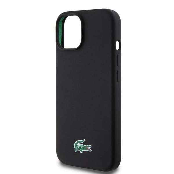 Lacoste iPhone 15 Plus Cover Croc Logo MagSafe Sort