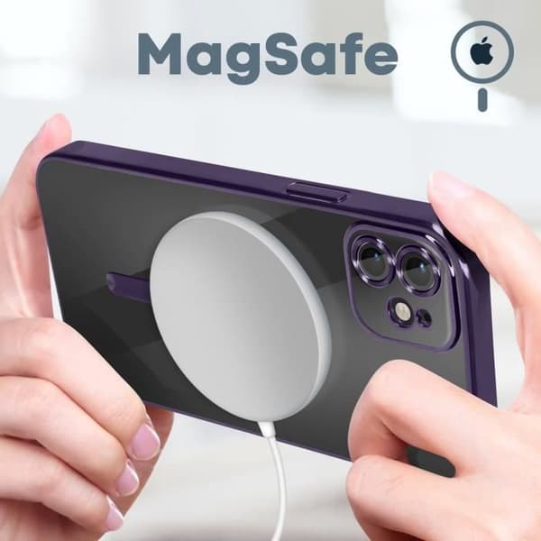 MagSafe iPhone 12 Lila Silikonfodral Magsafe Fodral