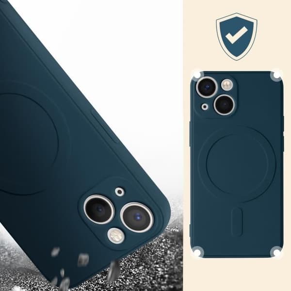 Skyddshölje - Mag Cover - iPhone 13 - Silikon - Antislip - Mörkblå