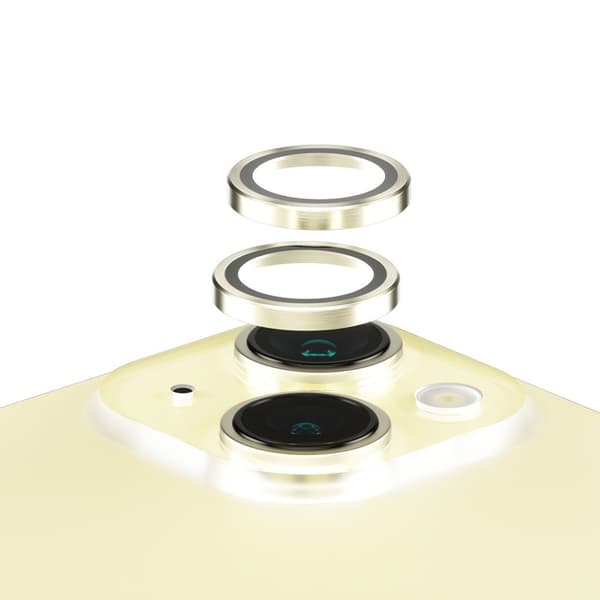 PanzerGlass iPhone 15/iPhone 15 Plus Kameraskydd Hoops Gul