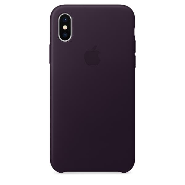 Apple läderskal till iPhone X Aubergine