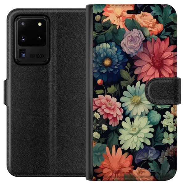 Samsung Galaxy S20 Ultra Lompakkokotelo Kukat