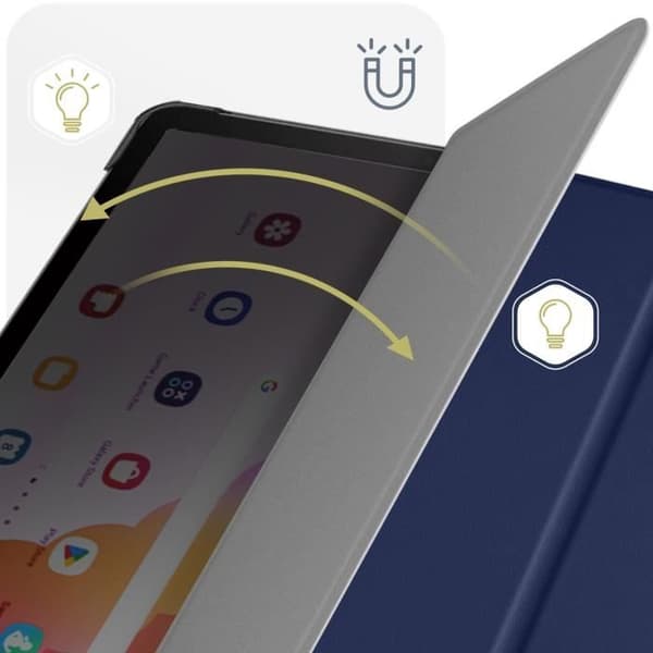 Hus - Samsung - Galaxy Tab S9 Ultra - Ekologiskt läder - Heltäckande skydd - Mörkblå