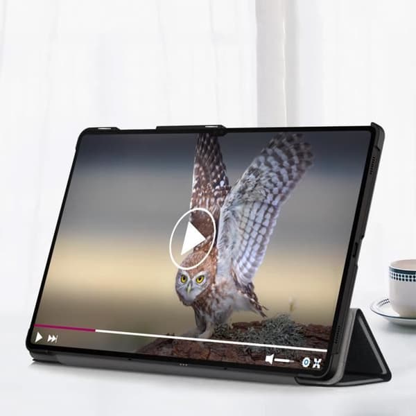 Hölster - Samsung - Galaxy Tab S9 Ultra - Smart Cover - Ekologisk läder - Svart