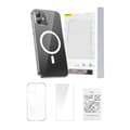 Miniatyrbild 3 av 8: Phone case Baseus Magnetic Crystal Clear for iPhone 12 (transparent) with all-tempered-glass screen protector and cleaning kit
