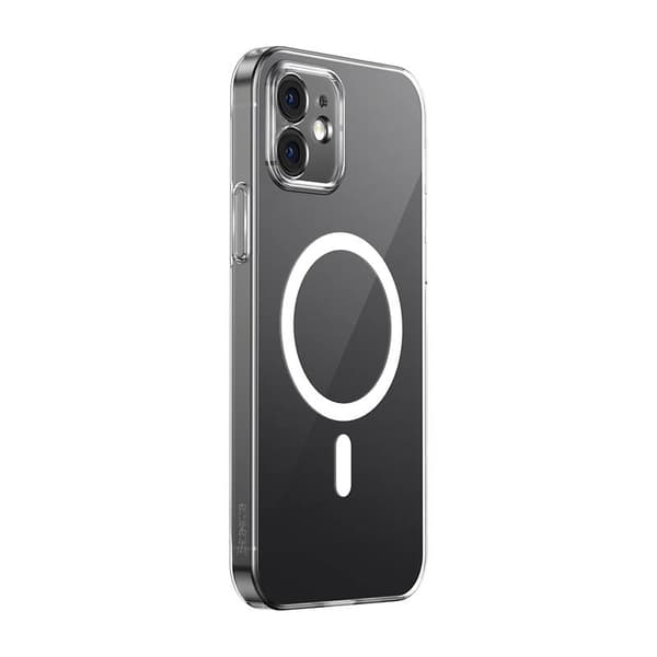 Phone case Baseus Magnetic Crystal Clear for iPhone 12 (transparent) with all-tempered-glass screen protector and cleaning kit