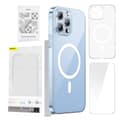 Pikkukuva 1 / 10: Phone case Baseus Magnetic Crystal Clear for iPhone 13 Pro (transparent) with all-tempered-glass screen protector and cleaning kit