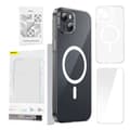 Miniatyrbillede 10 af 10: Phone case Baseus Magnetic Crystal Clear for iPhone 13 (transparent) with all-tempered-glass screen protector and cleaning kit