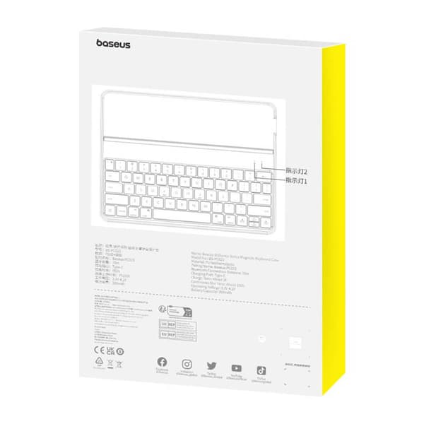 Baseus iPad 10.2 (2019/2020/2021) case Brilliance with BT 5.3 keyboard (QWERTY) and Type-C cable, Black (P40112602111-01)