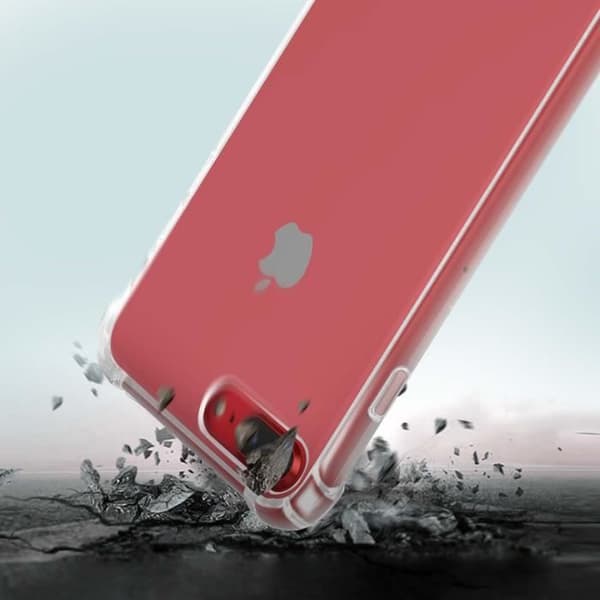 iPhone 8 Plus och 7 Plus Fodral Mjuk silikon Stötsäkra hörn Transparent - AVIZAR - Vit - Slät - Blandat