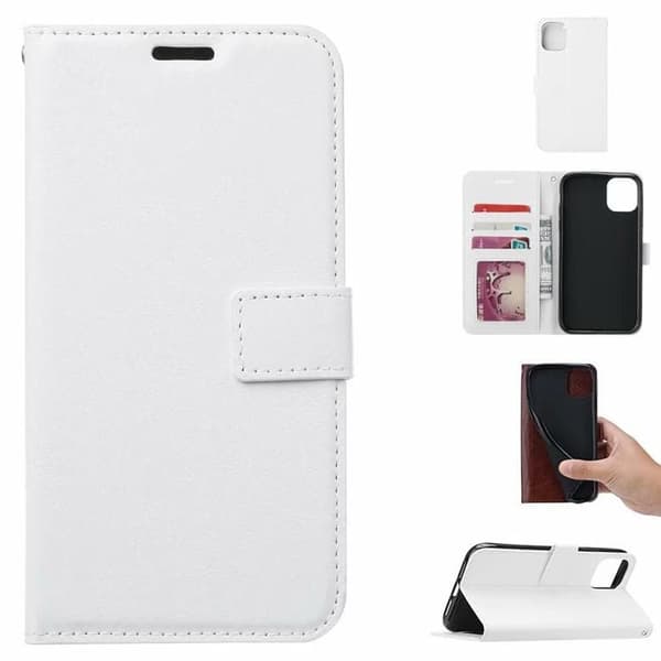 iPhone 11 PRO Plånboksfodral Skal - 6 Färger - 3 kortfack Vit