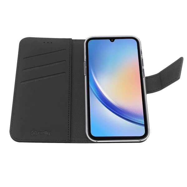 Celly Samsung Galaxy A34 5G Fodral Wally Wallet Case Svart