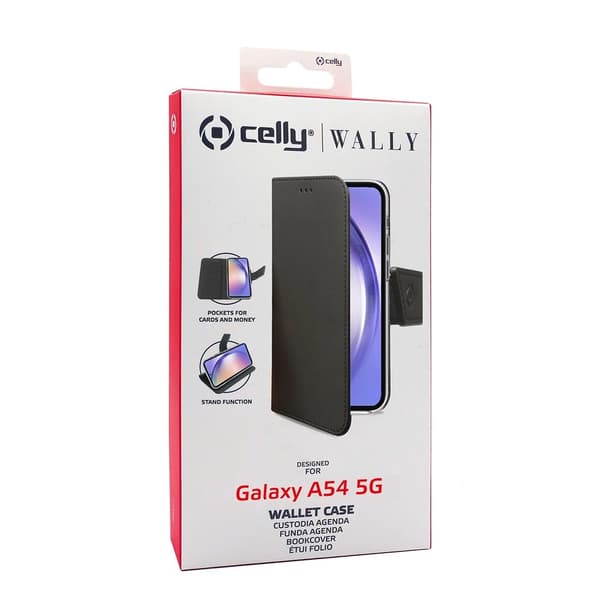 Celly Samsung Galaxy A54 5G Kotelo Wally Wallet Case Musta