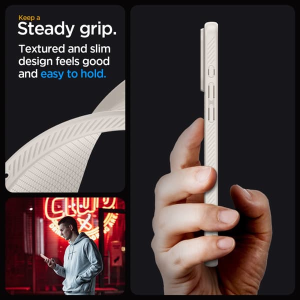 Spigen iPhone 15 Pro Max Kuori Liquid Air Natural Titanium
