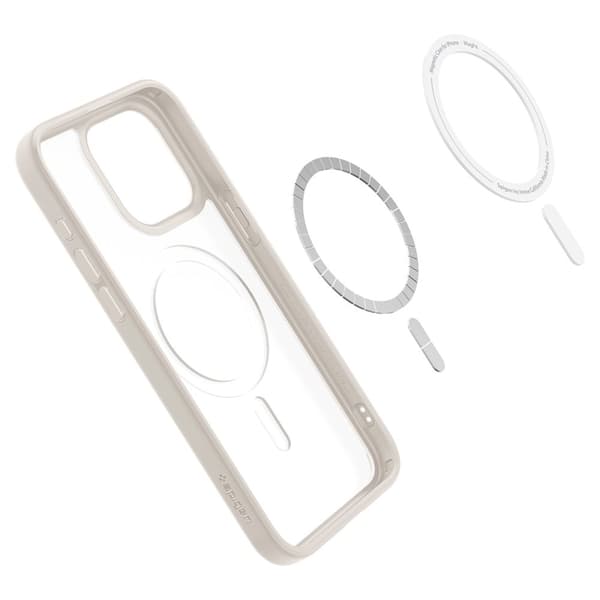Spigen iPhone 15 Pro Cover Ultra Hybrid MagFit Frost Natural Titanium