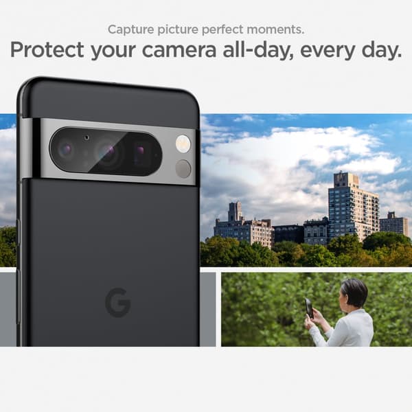 Spigen Google Pixel 8 Pro Kameran suoja Glas.tR EZ Fit Optik Crystal Clear 2-pakkaus