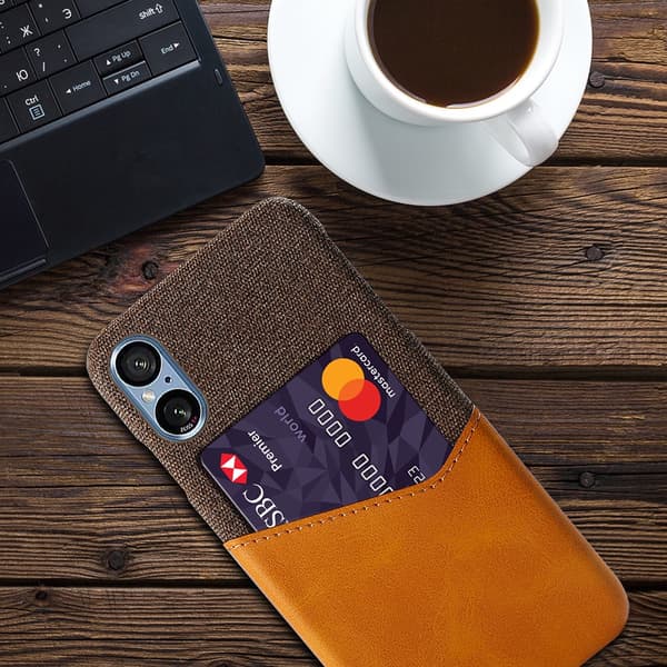 SKALO Sony Xperia 5 V Premium PU læder kortholder Cover - Brun