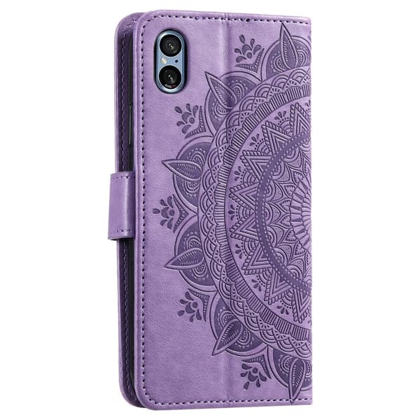 SKALO Sony Xperia 5 V Mandala lompakkokotelo - Violetti