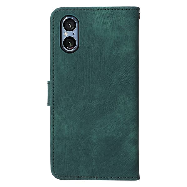 SKALO Sony Xperia 5 V Lompakkokotelo PU-nahkaa - Vihreä