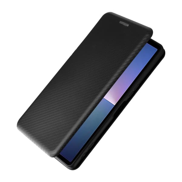 SKALO Sony Xperia 5 V Carbon Fiber Pungetui - Sort
