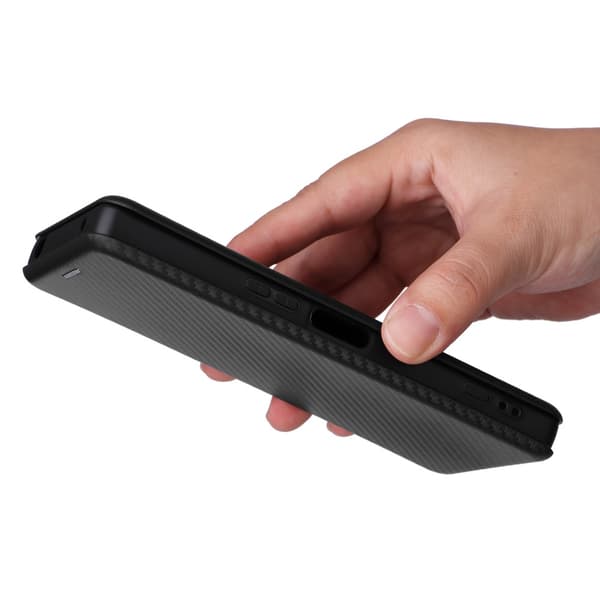 SKALO Sony Xperia 5 V Carbon Fiber Pungetui - Sort