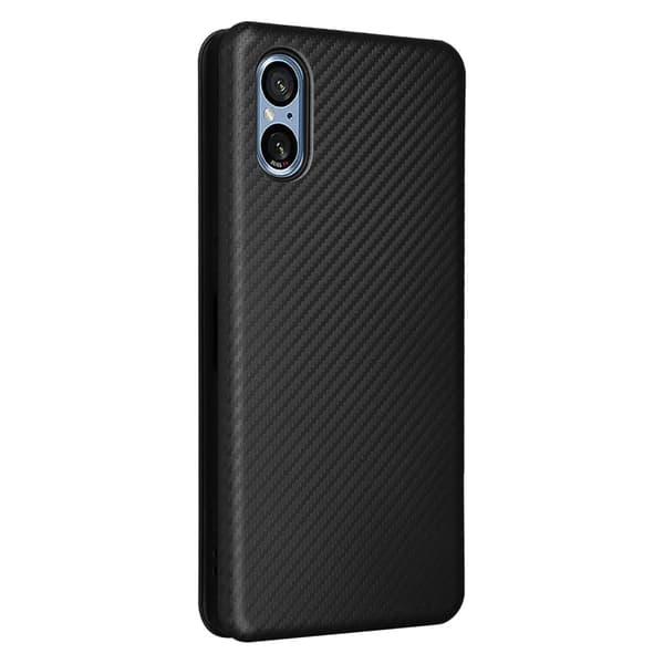 SKALO Sony Xperia 5 V Carbon Fiber Pungetui - Sort