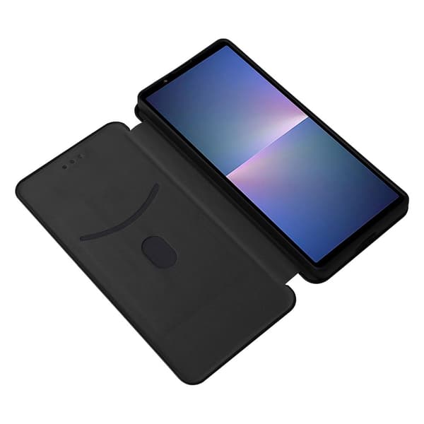 SKALO Sony Xperia 5 V Carbon Fiber Pungetui - Sort