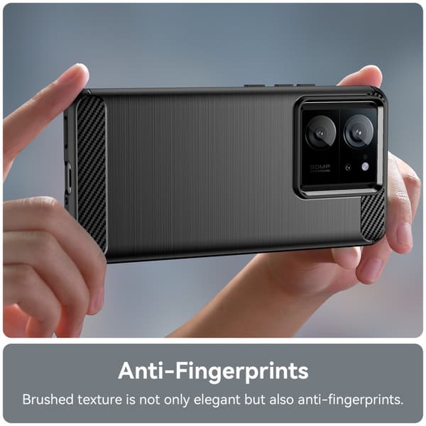 SKALO Xiaomi 13T/13T Pro Armor Carbon Iskunkestävä TPU suojakuori