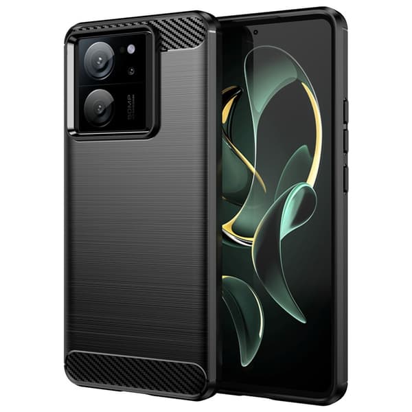 SKALO Xiaomi 13T/13T Pro Armor Carbon Iskunkestävä TPU suojakuori