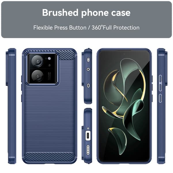 SKALO Xiaomi 13T/13T Pro Armor Carbon Stöttåligt TPU-skal