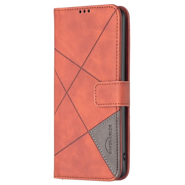 Xiaomi 13T/13T Pro BINFEN COLOR Kohokuvioitu Lompakkokotelo - Ruskea