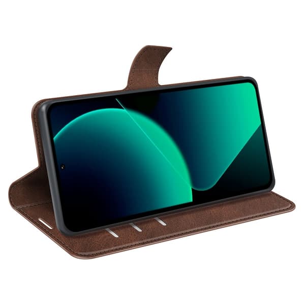 SKALO Xiaomi 13T/13T Pro Premium Wallet Lompakkokotelo - Ruskea